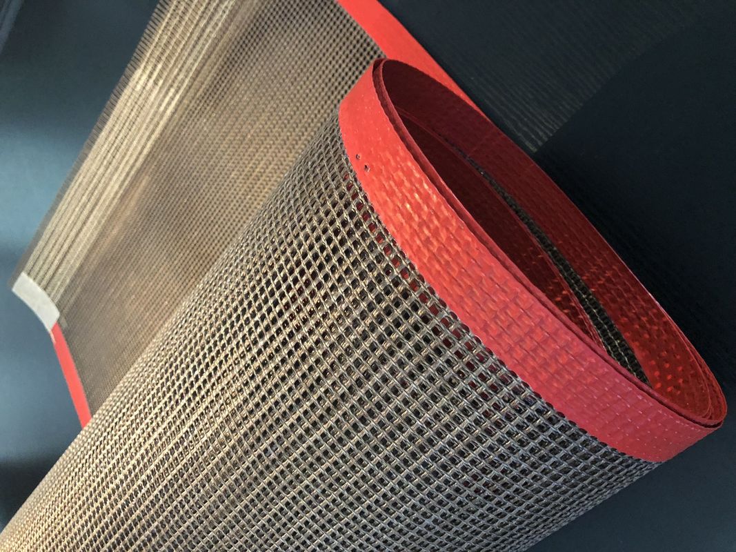 High Breathability Teflon Mesh Conveyor Belt Large Hole Size Acid Resistance