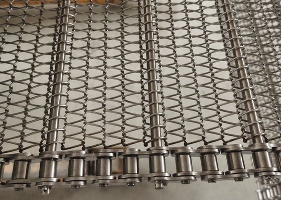 Food Grade 304 316 Chain Mesh Conveyor Belt For Industrial Production