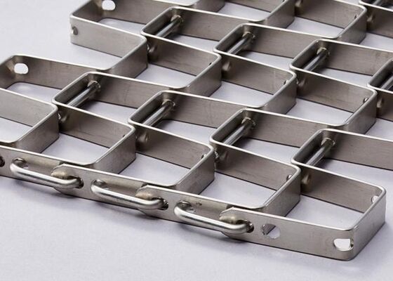 Custom Flat Top Chain Mesh Conveyor Belt for Food Packaging, Industrial Processing and Automated Conveying Lines