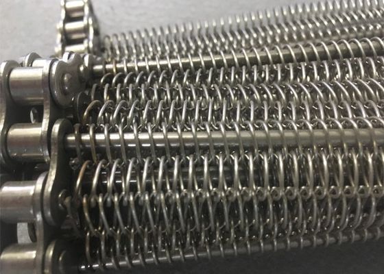 Perforated 304/316 Customized Stainless Steel Chain Mesh Conveyor Belt With Long Life Time