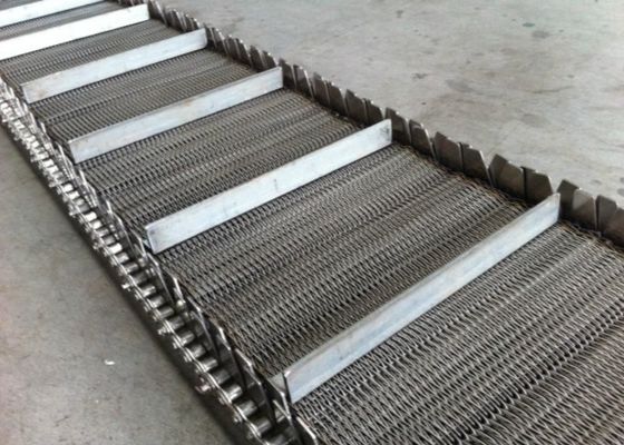Drying And Draining 201 Chain Mesh Conveyor Belt 3mm Dia