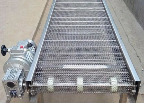 Food Lift Loading Chain Mesh Belt Stainless Steel 304