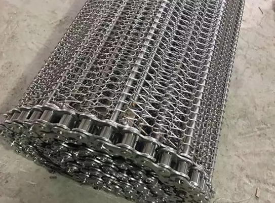 Industrial carbon steel Chain Mesh Conveyor Belt Corrosion Resistant