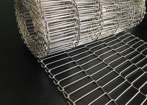 316SS Flat Flex Conveyor Belt , Wire Mesh Belt For Chocolate Cookies