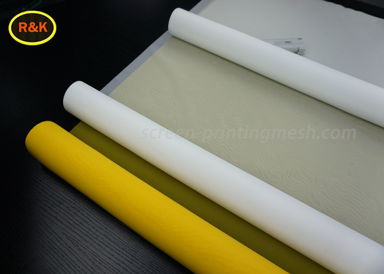 100% Polyester Nylon 300 Screen Printing Mesh Monofilament White / Yellow / Red Color