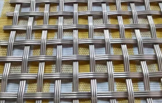 The cabinet door is decorated with architectural stainless steel mesh glass laminated sheet and decorative metal mesh