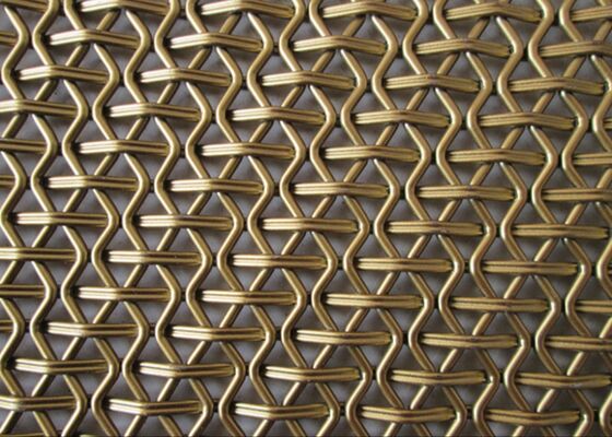 Spiral Stainless Steel Copper Woven Mesh For Curtain Walls, Hotel Facades, And Mall Decorative Screens