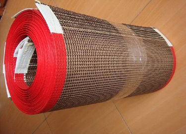 10 × 10 Red Edge PTFE Mesh Belt ,  PTFE Coated Fiberglass Conveyor Belt