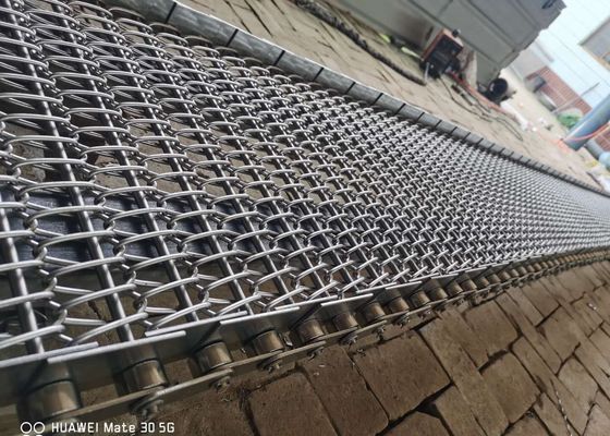 Soil Treatment Machine 4mm Wire Chain Conveyor Belt 304 Stainless Steel