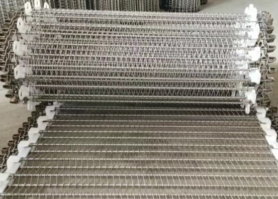 400mm Width Sus304 Spiral Mesh Belt Meat Freeze Processing