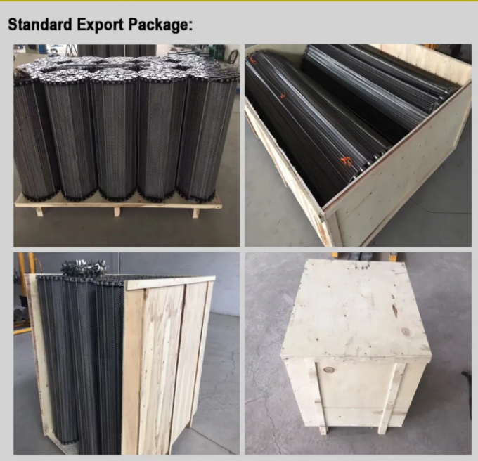 Instant Noodles Oven 304 Stainless Steel 2mm Chain Mesh Conveyor Belt