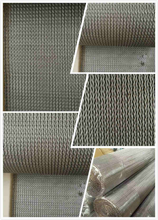 Herringbone Woven Wire Conveyor Belt , Balanced Weave Conveyor Belts